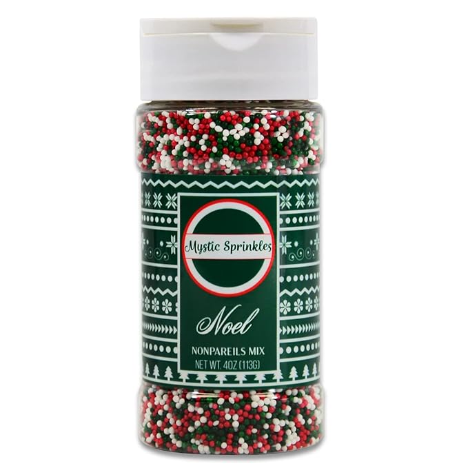 Mystic Sprinkles Christmas Holiday Sprinkle Mixes (Noel Mix Nonpareils 4oz)