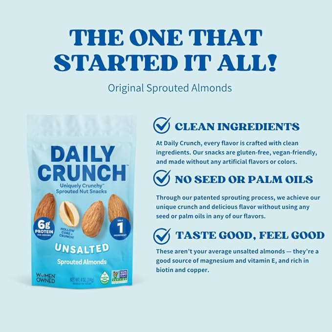 Daily Crunch, Zero Seed Oils, Gluten Free, 4oz (6 Pack, Original Sprouted)