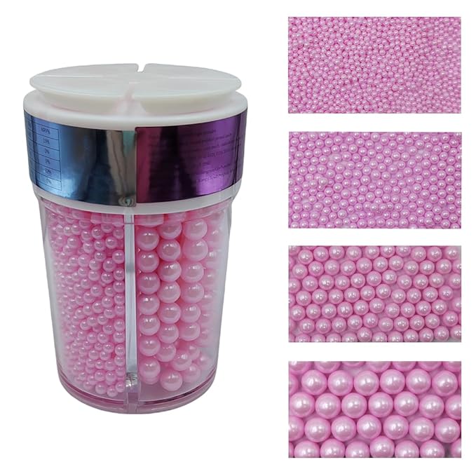 EPHVODI Sprinkles for Cake Decorating, Pink Pearl Sugar Sprinkles for Cupcake Toppers Wedding Party Halloween Christmas Supplies, 4 Sizes Sprinkle Mix