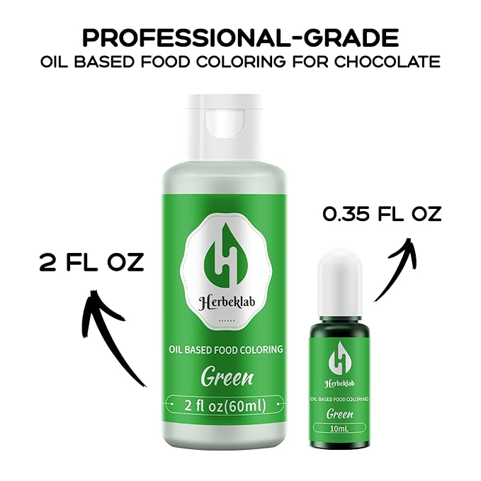 Green Oil Based Food Coloring – 2 fl oz Professional Grade Concentrated Oil Food Dye for Melting Chocolate, Candy Melts, Cake Pops, Strawberries & Baking