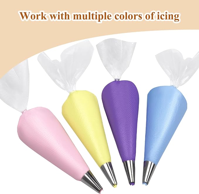 100Pcs Disposable Piping Bags, 13 Inch Anti Burst Pastry Bags - Icing Piping Bags for Frosting - Suitable for Baking and Cake Decorating