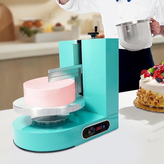 Cake Decorating Machine, Automatic Cake Cream Spreading Machine, Low Noise Cake Frosting Machine, Cake Icing Machine, Turntable with Adjustable Scraper, for 4" to 12" Cake, 60-320RPM Speed