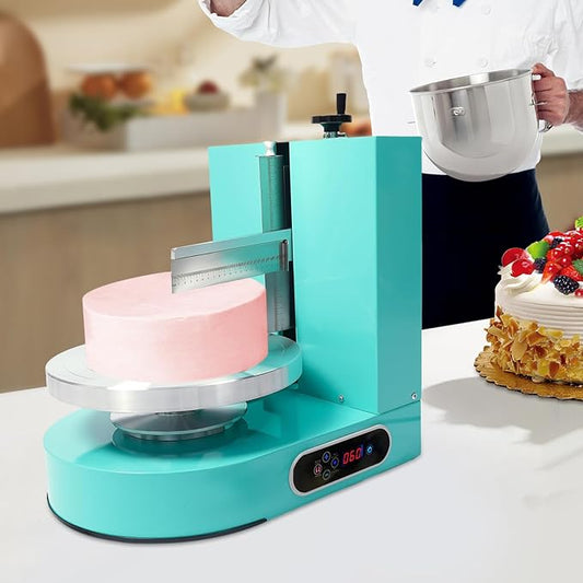 LOYALHEARTDY 200W Cake Dough Machine, Cake Turntable with LCD Touch Screen, Cake Icing Machine7.9 inch Lifting Knife 4-12 Inch Cake Turntable, Commercial Cake Decorating Machine,Green