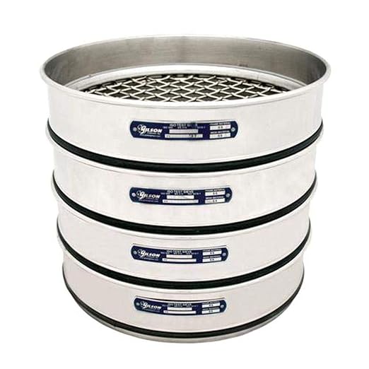 Gilson V300SH 106U Stainless Steel ISO Round Test Sieve, 106 um Opening Size, 300 mm Frame Diameter, Half Height