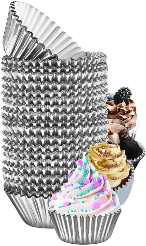 Green Direct Cupcake Liners - Standard Size Cupcake Wrappers to use for Pans or carrier or on stand - Paper Baking Cups, Silver, (Pack of 240)