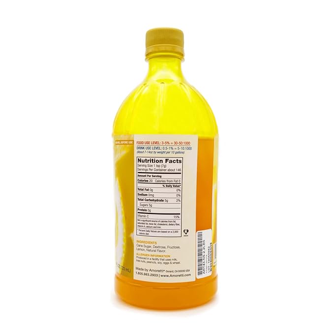 Amoretti - Natural Lemonade Artisan Flavor Paste, 8 oz, Perfect For Ice Cream, Beverages, Cakes, and more, Preservative Free, Vegan, Gluten Free, No Artificial Sweeteners, Highly Concentrated