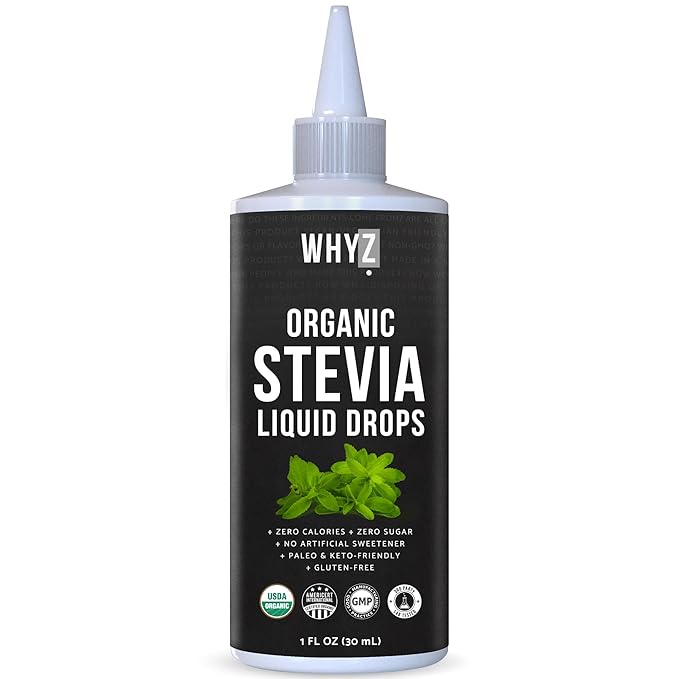 Organic Stevia Liquid Drops Zero Calorie Natural Sweetener for Coffee, Tea & Baking, Pure Stevia Extract, Keto Friendly, 1 fl oz, 228 Servings