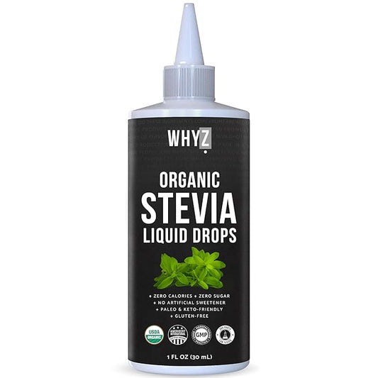 Organic Stevia Liquid Drops Zero Calorie Natural Sweetener for Coffee, Tea & Baking, Pure Stevia Extract, Keto Friendly, 1 fl oz, 228 Servings