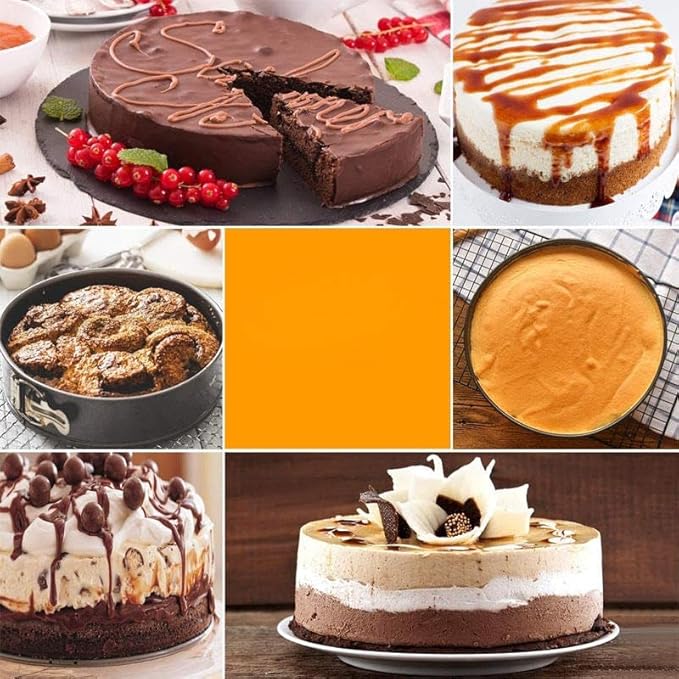 Kitchen Tool Cake Baking Supplies Non-stick Removable Bottom Springform Cake Pan Tin Baking Heart Cake Mold Leak proof and high temperature resistant Square roud Heart cake Pans Set of 3