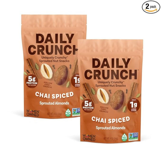Daily Crunch, Zero Seed Oils, Gluten Free, 4oz (2 Pack, Spiced Chai Pear)
