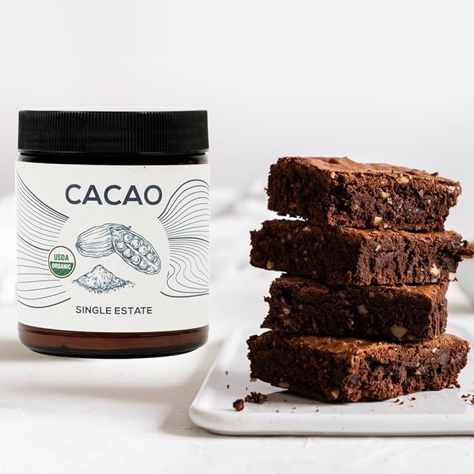 One Farm by WAAYB Organic Cacao Nibs & Powder Bundle – Single Estate, Non-GMO, Fair-Trade, Vegan, Gluten Free, 100% Raw Rizek Cacao in Resealable Bags for Smoothies, Baking & More
