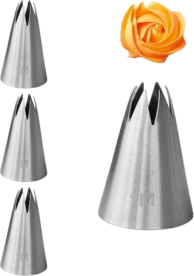 4pcs 1M Cake Piping Tips, Cake Decorating Kit,Baking Supplies,Piping Tips,Piping Bags And Tips Set,Frosting Piping Kit,for Cookie Cup cake