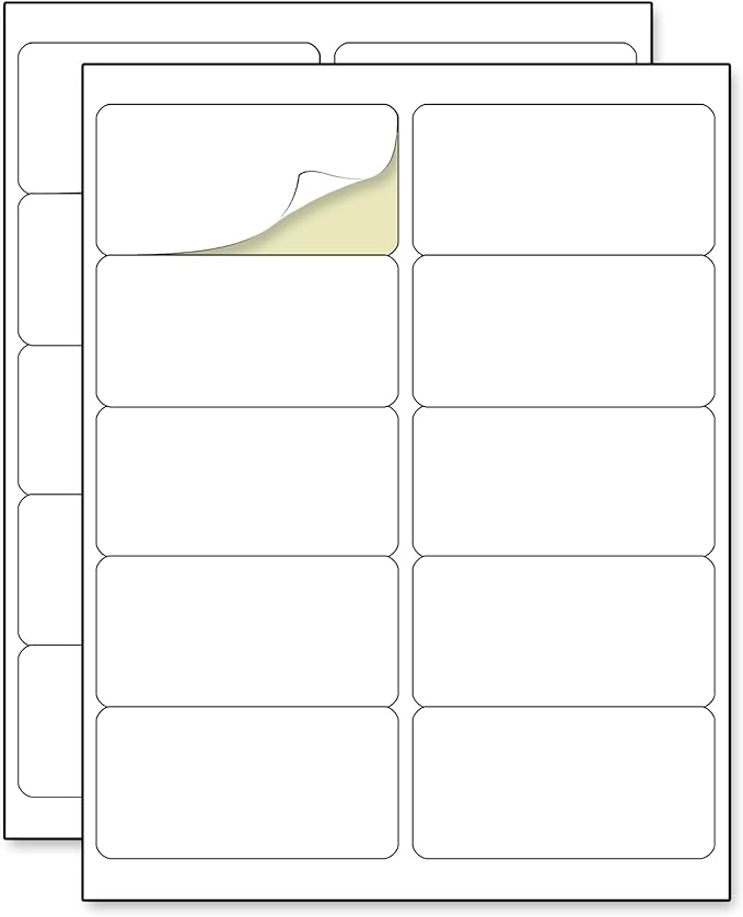 40 Sheets, 2" x 4" - Printable Labels Stickers, Mailing Address Labels for Laser/Inkjet Printers