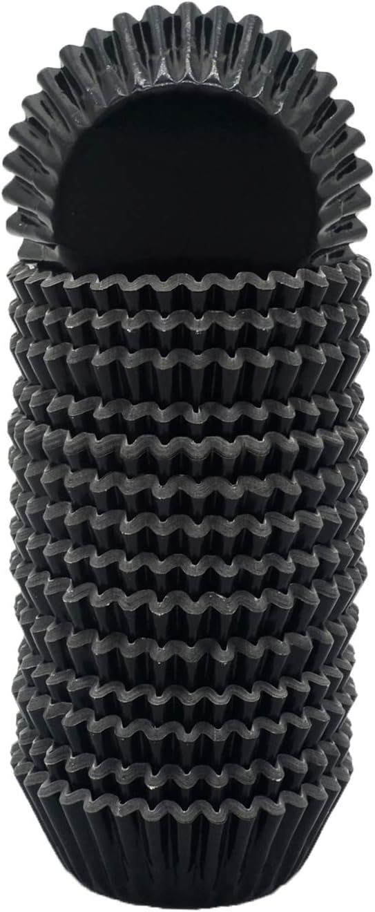 Mini Black Foil Cupcake Liners Muffin Baking Cups for Party and More, 300-Count