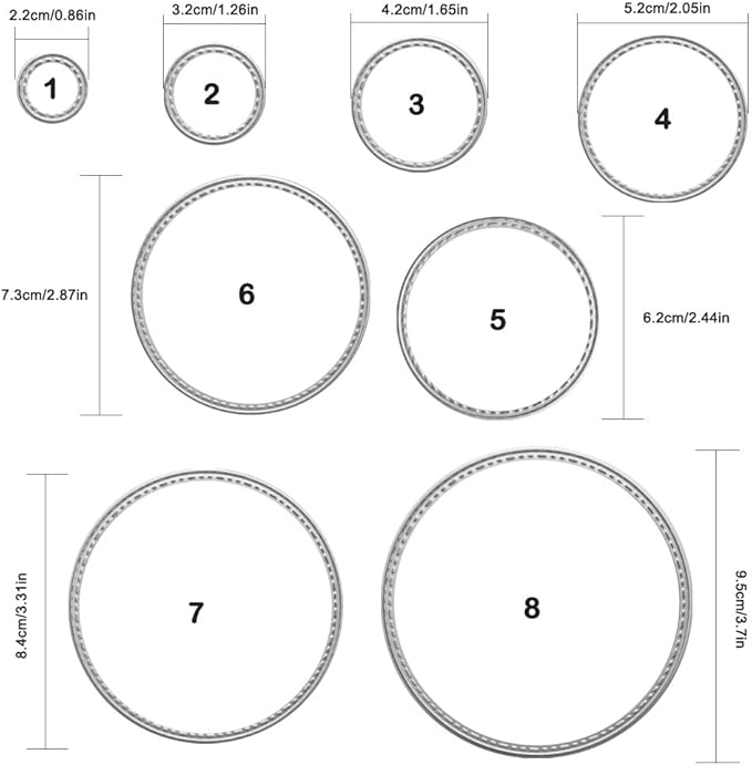 3 Different Shapes of Cutting Dies Stencil Metal Template Molds (Rectangle, Circle & Octagon), DaKuan 24 Pieces Embossing Tools for Scrapbook, Album Paper DIY Crafts, Card Making