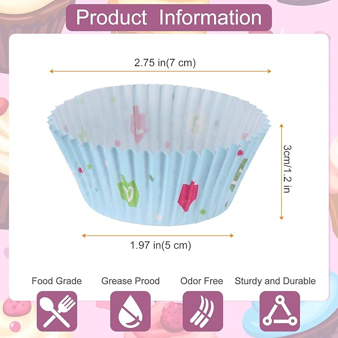 HARFINGTON 100 Count Cupcake Liners Cupcake Cups Standard Size Muffins Liners Papers Baking Cups Wrappers Greaseproof for Party Wedding, Birthday Candles