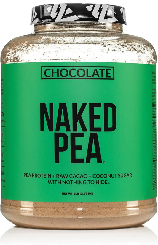 NAKED nutrition Chocolate Naked Pea Protein Isolate - 5Lb Bulk, Plant Based, Vegetarian & Vegan Protein. Easy To Digest, Non-Gmo, Gluten Free, Lactose Free, Soy Free