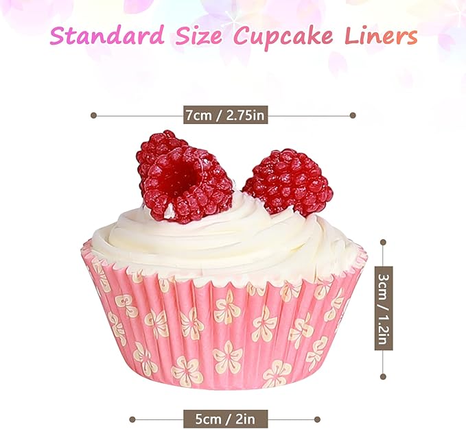 Standard Cupcake Liners 400 Count Floral Paper Baking Cups Disposable Cupcake Wrappers for Wedding and Party Baking Supplies