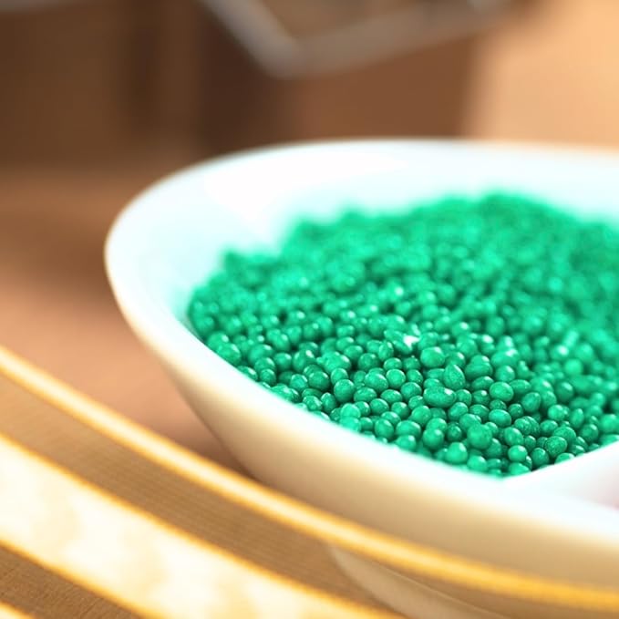 GranAroma Green Nonpareils, 1 lb, Decorative Sprinkles, Cakes & Cookies, Bakery Staple