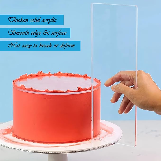 Four Piece Set Of Clear Cake Scraper, Cake Combs, Baking Tool, Used For Decorating Cakes