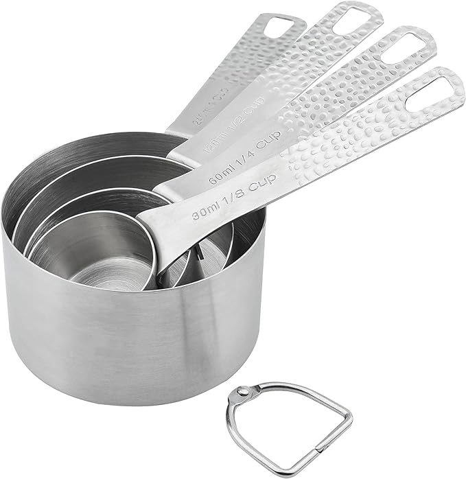 Smithcraft Measuring Cups and Spoons Set, 10 Piece Measuring Cup Set, 18/8 Stainless Steel Measuring Cups Spoons & Leveler, Baking Measure Cups, Kitchen Measurement Cups, Kitchen Gadgets for Cooking