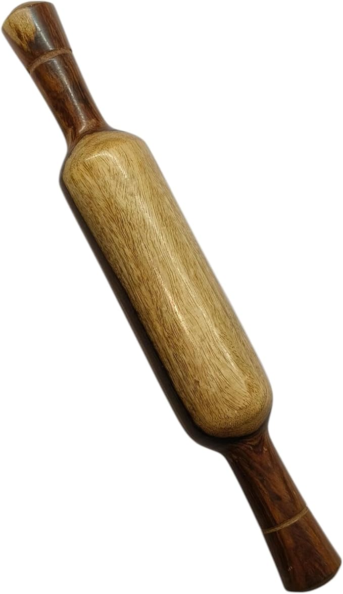 Natural Wooden Non-Stick Rolling Pin for Baking – Perfect for Pie, Cookies,Fondant, PIzza, Pastry Dumpling & Roti-Poori | Classic Belan for Dough Rolling | Thanksgiving Kitchen Gift - 13 Inches