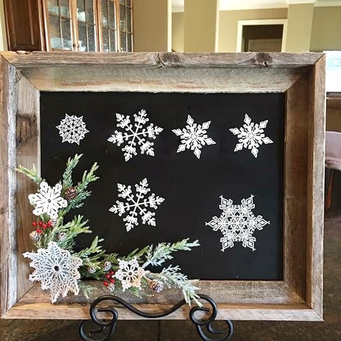 DGAGA Christmas Silk Screen Stencils Reusable Self Adhesive Christmas Chalk Mesh Transfers Silkscreen Pattern Stencil for Winter Decoration, DIY Home and Wood Signs