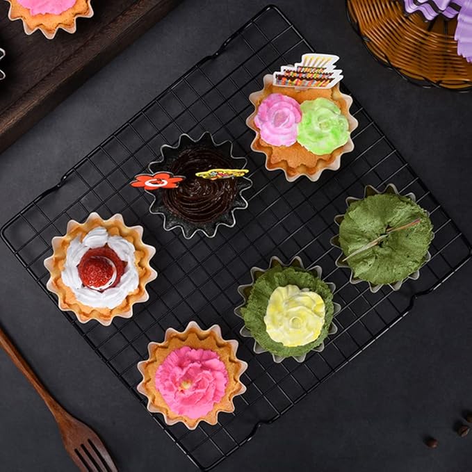100 PCS Baking Cups Cupcake Liner Flared Brioche Standard Muffin Wrappers Greaseproof Coated Paper Cup for Wedding Birthday Holiday Party or Baby Shower (Brown)