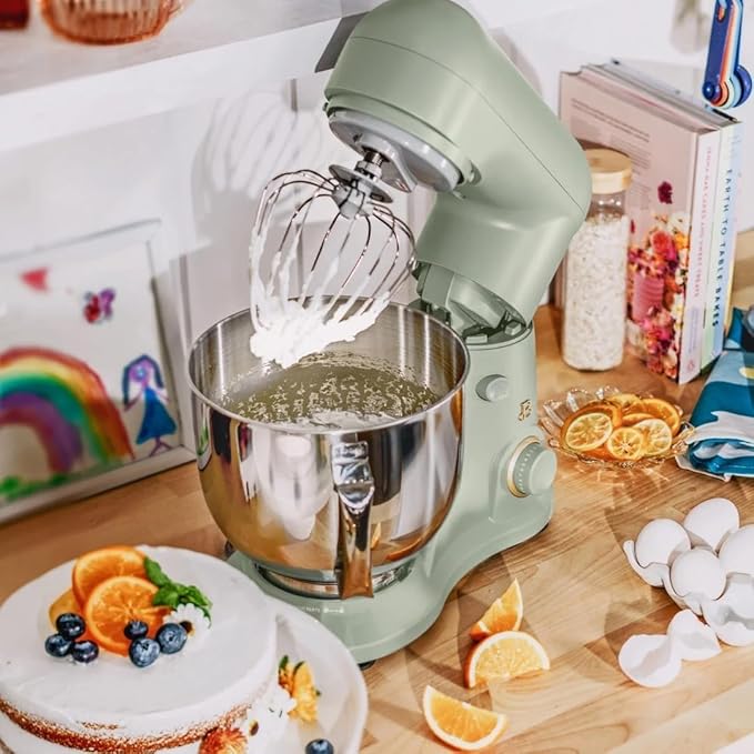Beautiful 5.3 QT Stand Mixer w/Tilt-Head Design, Stainless Bowl, 300-Watt Power, 12-Speed Control, Includes Beater, Dough Hook, Whisk, Splash Shield (Sage Green)