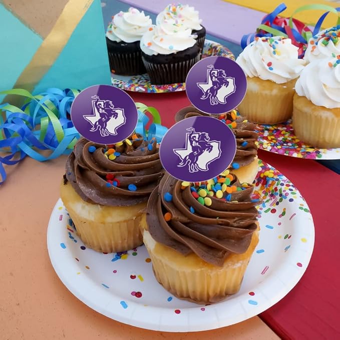GRAPHICS & MORE Tarleton State University Primary Logo Cupcake Picks Toppers Decoration Set of 6