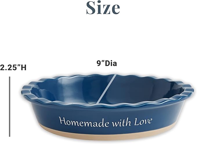 Let's Make Memories Personalized Stoneware Pie Dish - Teal