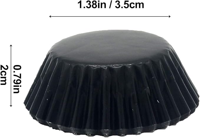 Mini Black Foil Cupcake Liners Muffin Baking Cups for Party and More, 300-Count