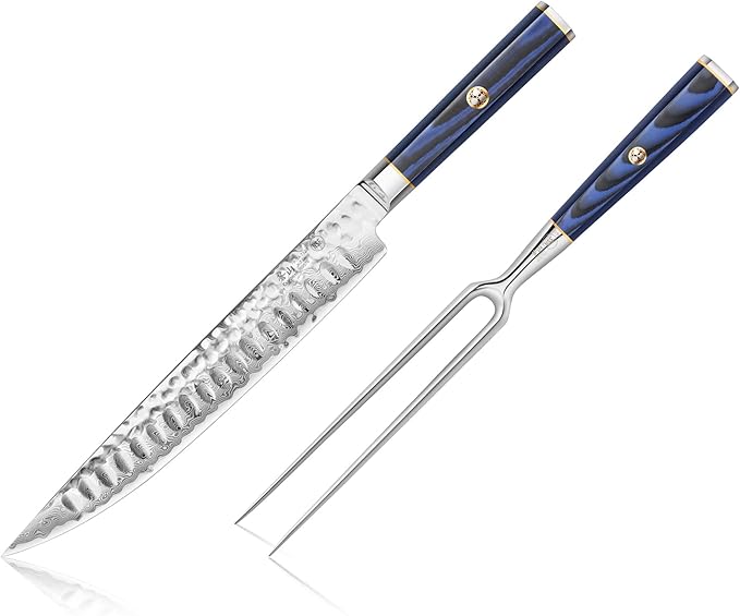 Cangshan KITA Series 2-Piece Carving Set With Ash Wood Box, High Carbon X-7 Damascus Steel, 501516 (2pc)