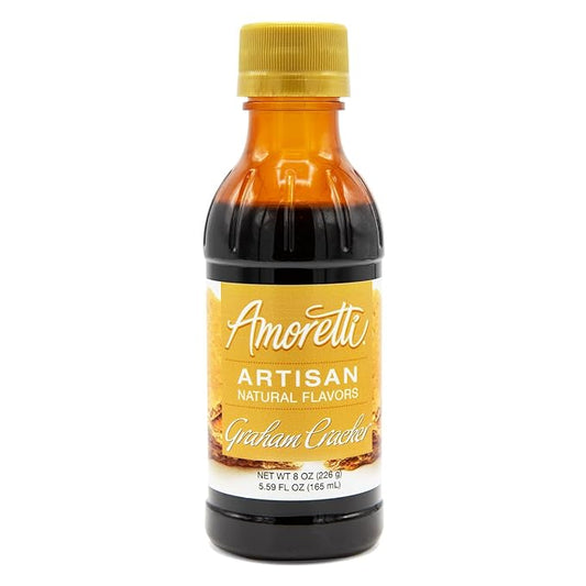Amoretti - Natural Graham Cracker Artisan Flavor Paste, 8 oz, Perfect For Ice Cream, Beverages, Cakes, and more, Preservative Free, Vegan, Gluten Free, No Artificial Sweeteners, Highly Concentrated