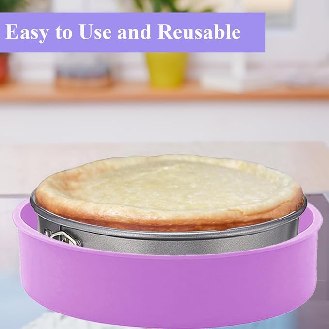 GBYAN Silicone Cheesecake Pan Protector for 9 inch and 9.5 inch Round Springform Pan, Cheesecake Water Bath Protector,Baking Accessories Preventing Water Entry,10 inch