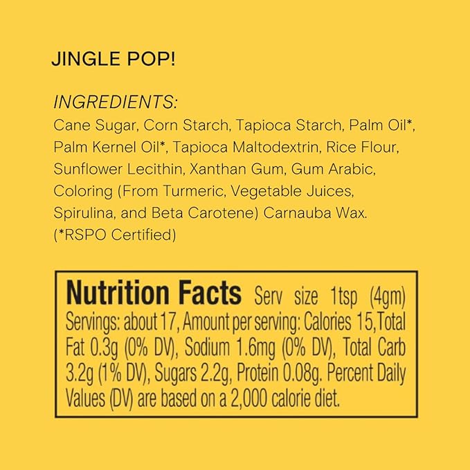 Jingle Pop! Natural Nonpareil Christmas Sprinkles by Supernatural, No Artificial Dyes, Soy Free, Gluten Free, Vegan, 3oz
