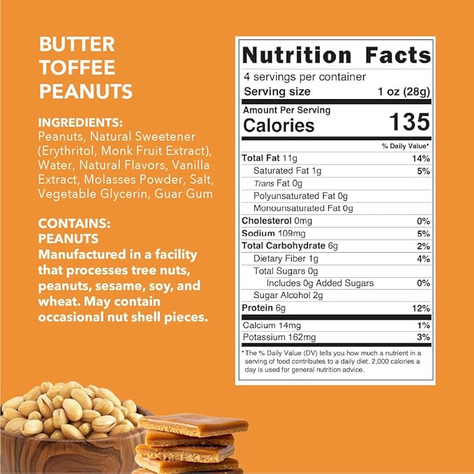 Earthside Farms Candied Nuts, Low Sugar Keto snack, Gluten Free, Plant Protein, Vegan, Whole, Natural, Superfood Healthy Snack, Pack of 6 (4 Ounce)