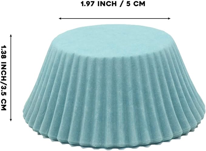 Premium Blue Greaseproof Cupcake Liners Muffin Paper Baking Cups Standard Sized, 100-Count