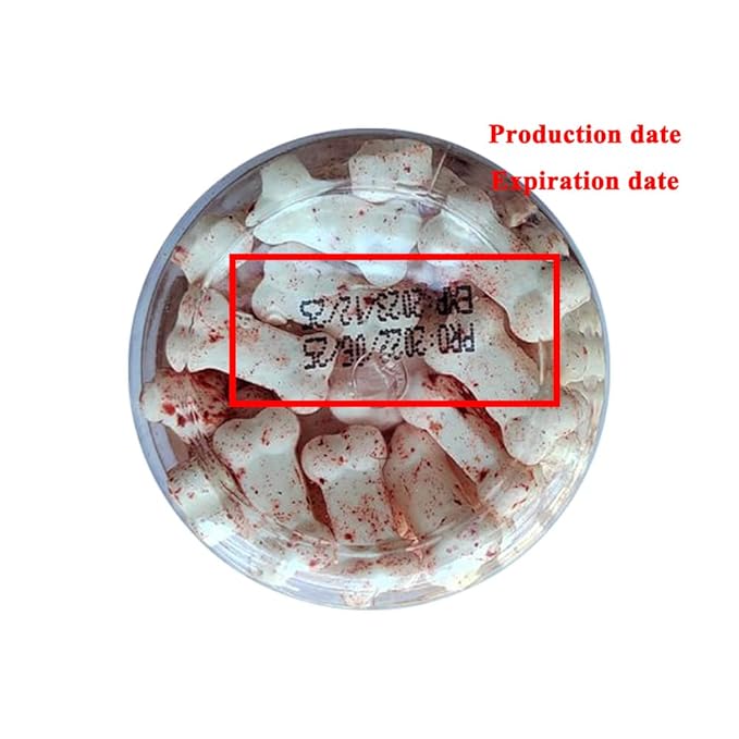 1 Bottle Bloody Red Dog Bones Candy Cake Cupcake Toppers Cookie Decorations Edible Dessert Sprinkles for Halloween Christmas Cake Cupcakes Decoration