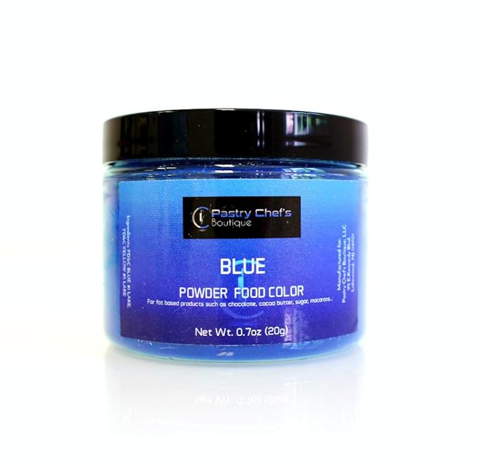 Pastry Chef's Boutique Fat Soluble Powder Food Color - Great for Coloring Chocolate and Cocoa Butter - 0.7 oz. - Blue