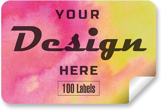 Custom Stickers Personalized Labels - Customized Stickers with Any Design Image Logo Text,Custom Thank You Label Stickers,Custom Stickers for Business Logo,100 Labels (Rectangle,5"x2")