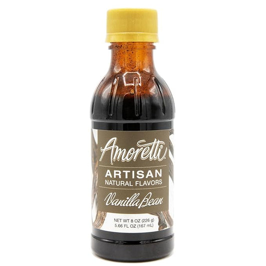 Amoretti - Natural Vanilla Bean Artisan Flavor Paste, 8 oz, Perfect For Ice Cream, Beverages, Cakes, and more, Preservative Free, Vegan, Gluten Free, No Artificial Sweeteners, Highly Concentrated