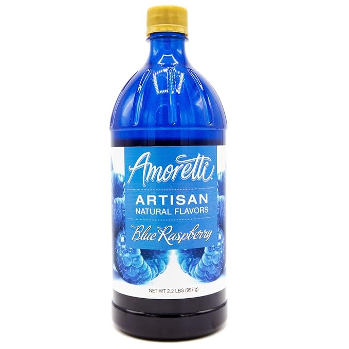 Amoretti - Natural Blue Raspberry Artisan Flavor Paste, 2.2 lbs, Perfect For Ice Cream, Beverages, Cakes, and more, Preservative Free, Vegan, Gluten Free, No Artificial Sweeteners, Highly Concentrated