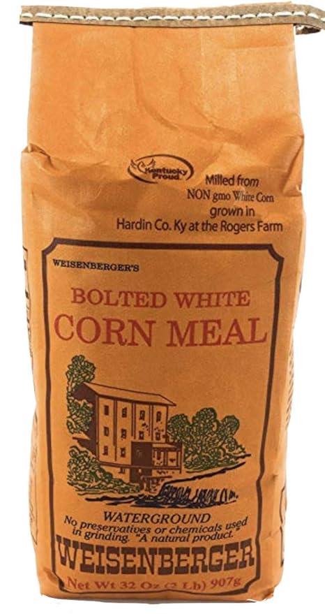 Weisenberger Stone Ground Corn Meal - Fine Ground Cornmeal for Bread, Fish Batter, and More - Bolted White Cornmeal - Made from Local, Non GMO Corn- 2 lb