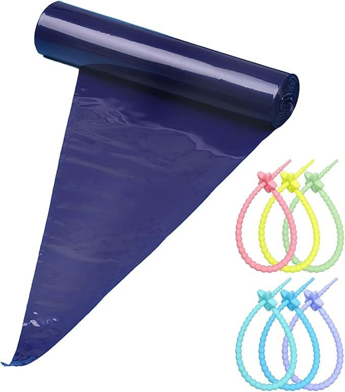 FantasyDay Disposable Large Piping Bags, 50Pcs 20 Inch Anti-Burst Pastry Bags Extra Thick Cake Decorating Bag with 6 Bag Ties- Tipless Icing Piping Bag for Cream Frosting Cookie Decoration Supplies