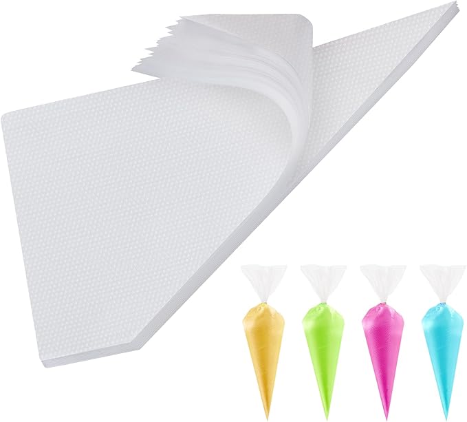 Disposable Mini Piping Bags 8 inch Pastry Bag Pastry Crimpers Small Piping Bags Disposable Pastry Bags For Cake Macarons Dessert Decorations Cookies Baking Cupcakes (Clear, 100 Pcs)