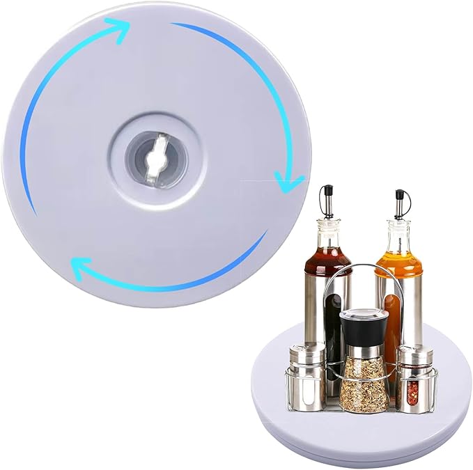 6" Lazy Susans Turntable Organizer, White Acrylic Lazy Susan, Lazy Susan Acrylic Ball Bearing Turntable Plate for Kitchen Table Spice Rack Table Cake Kitchen Pantry Decoratin