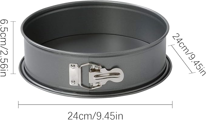 Cake Pan - 9 Inch Baking Tool for Smooth Release, Uniform Heating with Removable Base, Bakeware for Home Restaurant Kitchen Oven Use Silver Steel Gift Packaging Box Pack