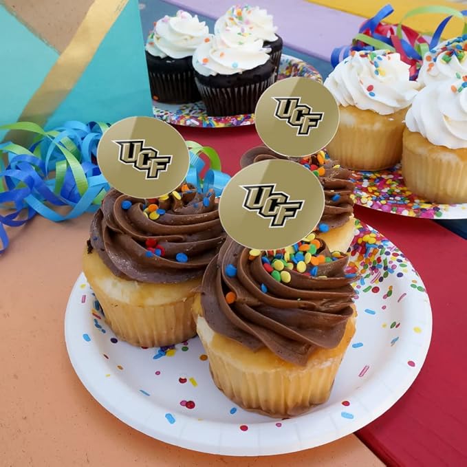 GRAPHICS & MORE Central Florida Primary Logo Cupcake Picks Toppers Decoration Set of 6
