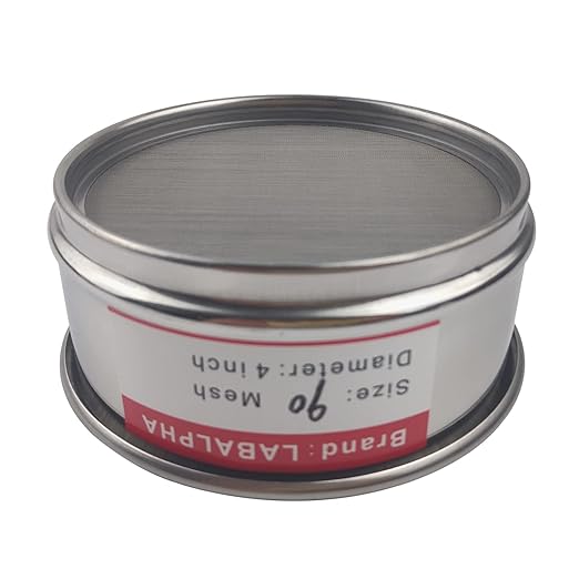 LABALPHA 90 Mesh Lab Sieves, Test Sieve #90 Mesh, 4'' Diameter, 304 Stainless Steel Wire Cloth (0.17mm)